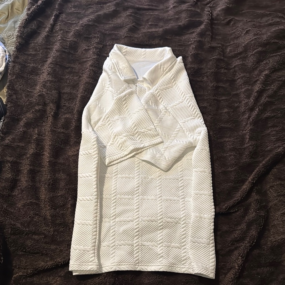 SHEIN White Textured Polo Shirt